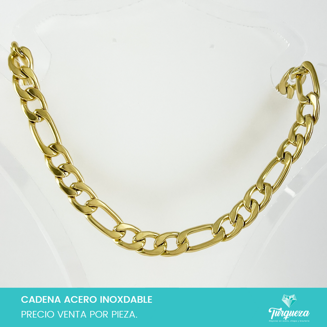 Cadena Choker Carte Dorada (43cm-9mm) Acero Inoxidable