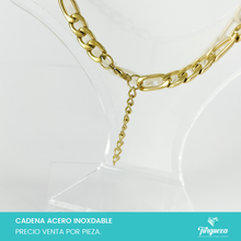 Cargar imagen en el visor de la galería, Cadena Choker Carte Dorada (43cm-9mm) Acero Inoxidable
