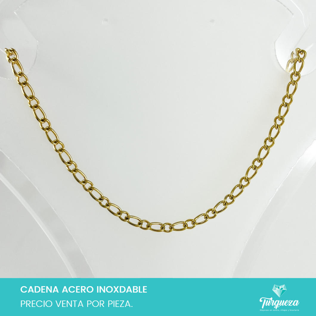 Cadena Choker Eslabones Dorada (43cm-3.5mm) Acero Inoxidable