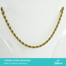 Cargar imagen en el visor de la galería, Cadena Choker Torsal Dorada (43cm-3mm) Acero Inoxidable
