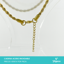 Cargar imagen en el visor de la galería, Cadena Choker Torsal Dorada (43cm-3mm) Acero Inoxidable

