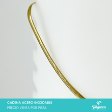 Cargar imagen en el visor de la galería, Cadena Planchada Dorada (50cm-4mm) Acero Inoxidable
