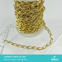 Load image into Gallery viewer, Cadena Barbada 6mm (Venta por metro) Chapa de oro
