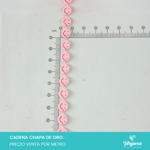 Load image into Gallery viewer, Cadena Carita Feliz Rosa (Venta por metro) Chapa de oro
