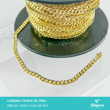 Cargar imagen en el visor de la galería, Cadena Cubana 4mm (Venta por metro) Chapa de oro
