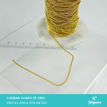 Cargar imagen en el visor de la galería, Cadena Cubana 1mm (Venta por metro) Chapa de oro
