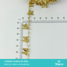 Load image into Gallery viewer, Cadena Mariposas Colgando (Venta por metro) Chapa de oro
