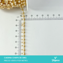 Load image into Gallery viewer, Cadena Cristal Beige Colgando (Venta por metro) Chapa de oro
