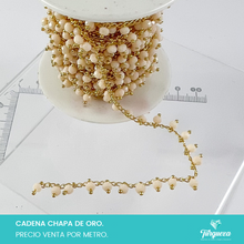 Load image into Gallery viewer, Cadena Cristal Beige Colgando (Venta por metro) Chapa de oro
