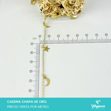 Load image into Gallery viewer, Cadena Lunas y Estrellas Colgantes (Venta por metro) Chapa de oro
