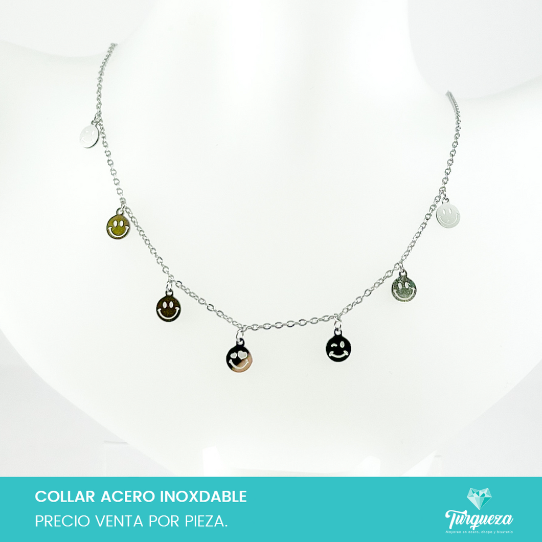 Collar Choker Caritas Feliz Mini Acero Inoxidable