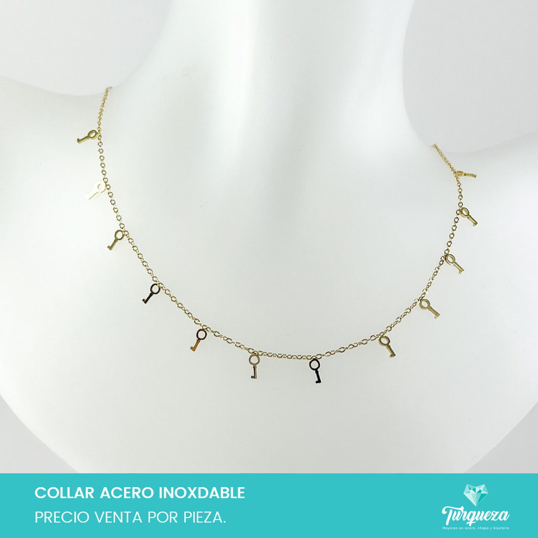 Collar Choker Llaves Mini Acero Inoxidable