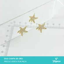Cargar imagen en el visor de la galería, Dije Conector Zirconia Estrella de Mar Chapa de oro
