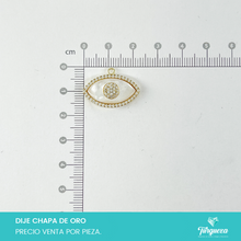 Cargar imagen en el visor de la galería, Dije Perla Zirconia Forma de Ojo Chapa de oro
