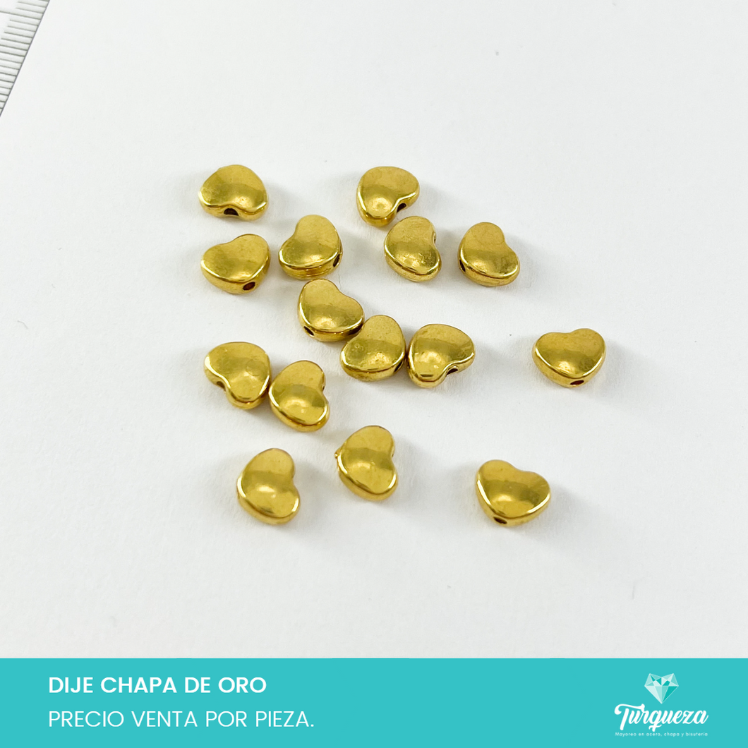 Dije Trasversal Corazon 8x6mm Chapa de oro