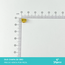 Load image into Gallery viewer, Dije Trasversal Corazon 8x6mm Chapa de oro
