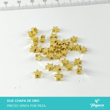 Load image into Gallery viewer, Dije Trasversal Estrella 5mm Chapa de oro
