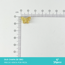 Cargar imagen en el visor de la galería, Dije Trasversal mariposa 1.1cm Chapa de oro
