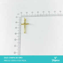 Cargar imagen en el visor de la galería, Dije Zirconia Cruz Con Centro Cuadrado Chapa de oro
