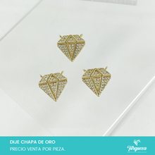 Load image into Gallery viewer, Dije Zirconia Diamante Chapa de oro
