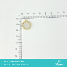 Cargar imagen en el visor de la galería, Dije Zirconia Circulo Perla Madre Chapa de oro
